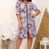 size:4XL(58-Rus).Women's Dressing Gown with long sleeves with zipper.Home Wear of 100% cotton.