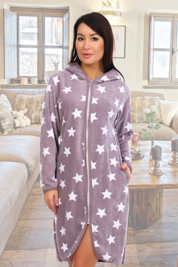 6705 size: 58-Rus. Women's Dressing Gown, Knitted Home Wear 6705