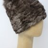 Women's hat made of Natural rex rabbit fur color gray. Pattern in assortment.