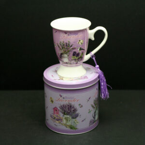 Beautiful Lavender-New Bone China Royal Mug in a Tin Gift Box