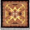 Pavlovo-Posad Shawl ''Favorit'' 100% of wool with silk fringe, size 125*125cm.