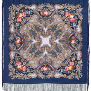 Pavlovo-Posad Shawl ''Butterfly Dream'' 100% of wool with silk fringe, size 125*125cm.