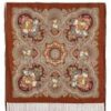 Pavlovo-Posad Shawl ''Date with summer'' 100% of wool with silk fringe, size 89*89cm.