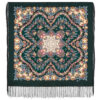 Pavlovo-Posad Shawl ''The night is bright'' 100% of wool with silk fringe, size 89*89cm.