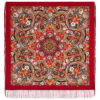 Pavlovo-Posad Shawl ''Silver Creek'' 100% of wool with silk fringe, size 125*125cm.