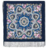 Pavlovo-Posad Shawl "Spring Awakening" 100% of wool with silk fringe, size 89*89cm.