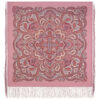Pavlovo-Posad Shawl "July" 100% of wool with silk fringe, size 89*89cm.