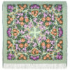 Pavlovo-Posad Shawl ''Royal courtyard'' 100% of wool with silk fringe, size 125*125cm.