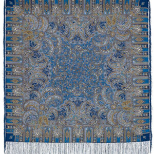 Pavlovo-Posad Shawl ''Sadko'' 100% of wool with silk fringe, size 125*125cm.