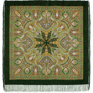 Pavlovo-Posad Shawl "Spanish" Refurbished - 100% Wool. Size 146*146. Author: Zubrisckiy Victor
