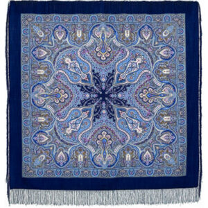 Pavlovo-Posad Shawl "Spanish" Refurbished - 100% Wool. Size 146*146. Author: Zubrisckiy Victor