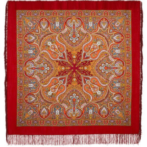 Pavlovo-Posad Shawl "Spanish" Refurbished - 100% Wool. Size 146*146. Author: Zubrisckiy Victor
