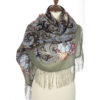 Pavlovo-Posad Shawl ''Dreams of happiness'' 100% of wool with silk fringe, size 125*125cm.