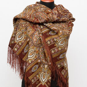 ''Golden Carousel''Pavlovo posad Silk Shawls, size 130 by 130cm. Artist: Elena Favoritova....