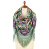 Pavlovo-Posad Shawl ''Royal courtyard'' 100% of wool with silk fringe, size 125*125cm.