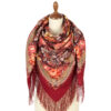 Pavlovo-Posad Shawl ''Palace Park'' 100% of wool with silk fringe, size 125*125cm.