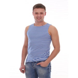 size:3XL(56-58Rus)Russian Military, The VDV with white and blue stripes Sleeveless shirt Telnyashka, Майка-Тельняшка ВДВ.