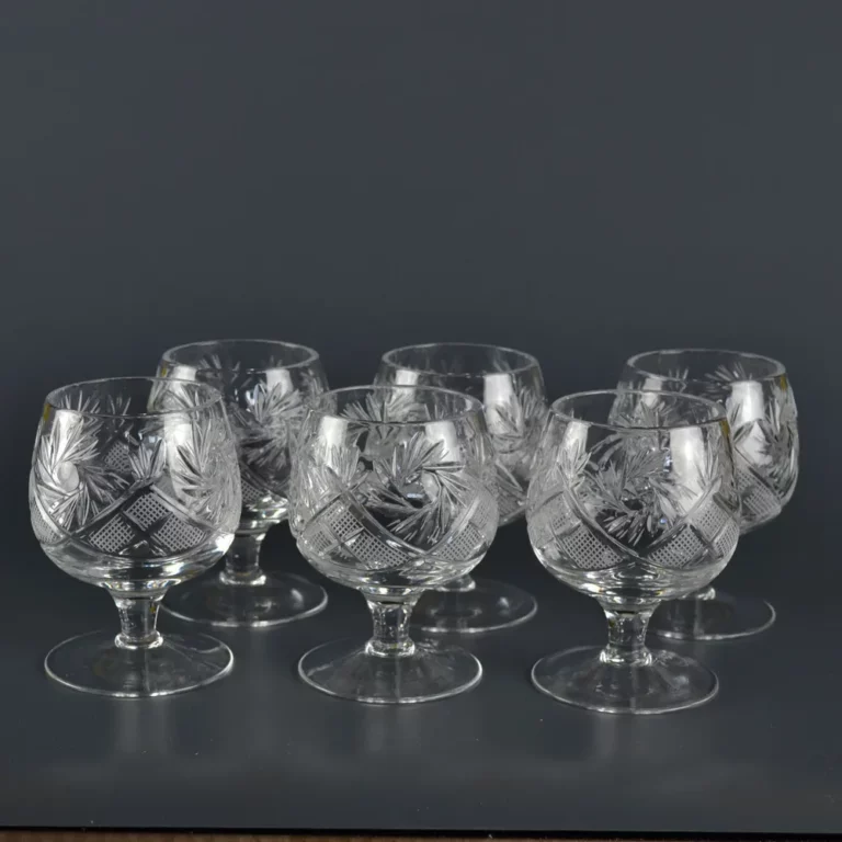 Set of 6 pc. 15ml. Pinwheel crystal Shot glasses. Hand  made in Belarus. price for 6pc.