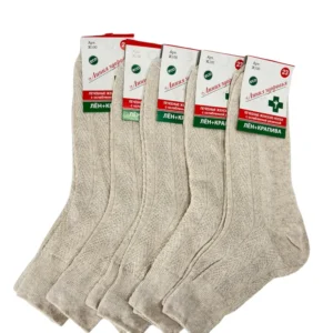 Healing women's socks with a weak elastic band linen with nettle. Price for Each.