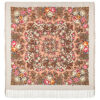 Pavlovo-Posad Shawl ''Lubushka-Golubushka'' 100% of wool with silk fringe, size 125*125cm.