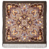 Pavlovo-Posad Shawl ''Vremya chudes'' 100% of wool with silk fringe, size 125*125cm.