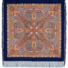 Pavlovo-Posad Shawl ''Klassicheskiy'' 100% of wool with silk fringe, size 125*125cm.