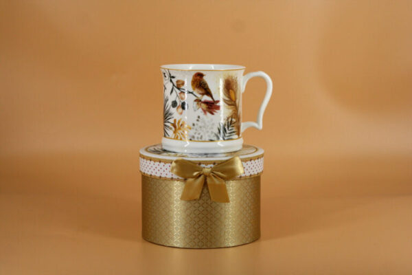 Country Rose - 16 oz New Bone China Straight Mug w/ Gift Box