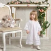 Baby Christening Gown – 100% Cotton, Embroidered, Unisex for Baptism Ceremony