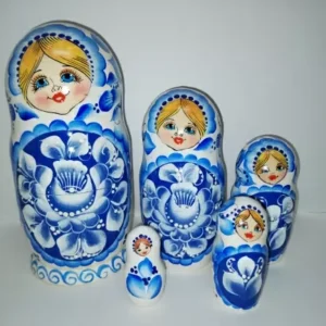 Set blue matryshka