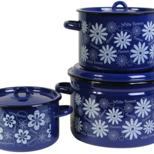 Enamel Pots with Enamel Lid — Works on All Stovetops incl. Induction (2.9 L / 4.5 L / 7L)