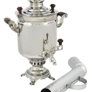 7-Liter Fire-Fired Tula Samovar Made of Stainless Steel — Traditional Wood-Burning Samovar