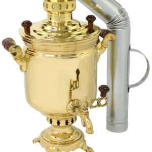 5-Liter Fire-Fired Tula Samovar Made of Brass — Traditional Wood-Burning Samovar