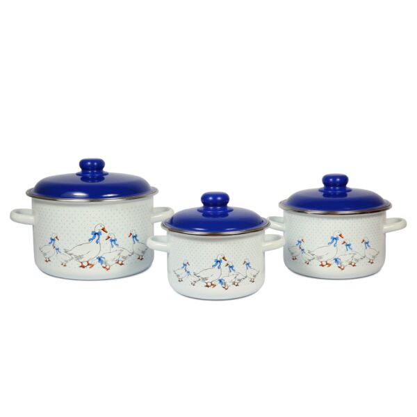 Enamel Pots “Geese” — All Cooktops, Including Induction (2 L, 3 L, 5.5 L)