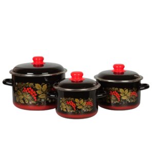 Enamel Pots “Rowan” — All Cooktops, Including Induction (2 L, 3 L, 5.5 L)