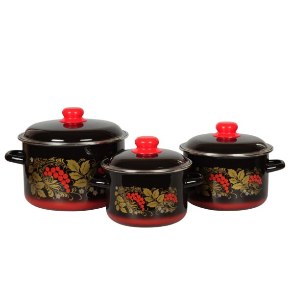 Enamel Pots “Rowan” — All Cooktops, Including Induction (2 L, 3 L, 5.5 L)