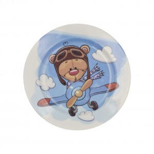 Children’s Porcelain Tableware Set "Bear Pilot", Dulevo Porcelain Factory